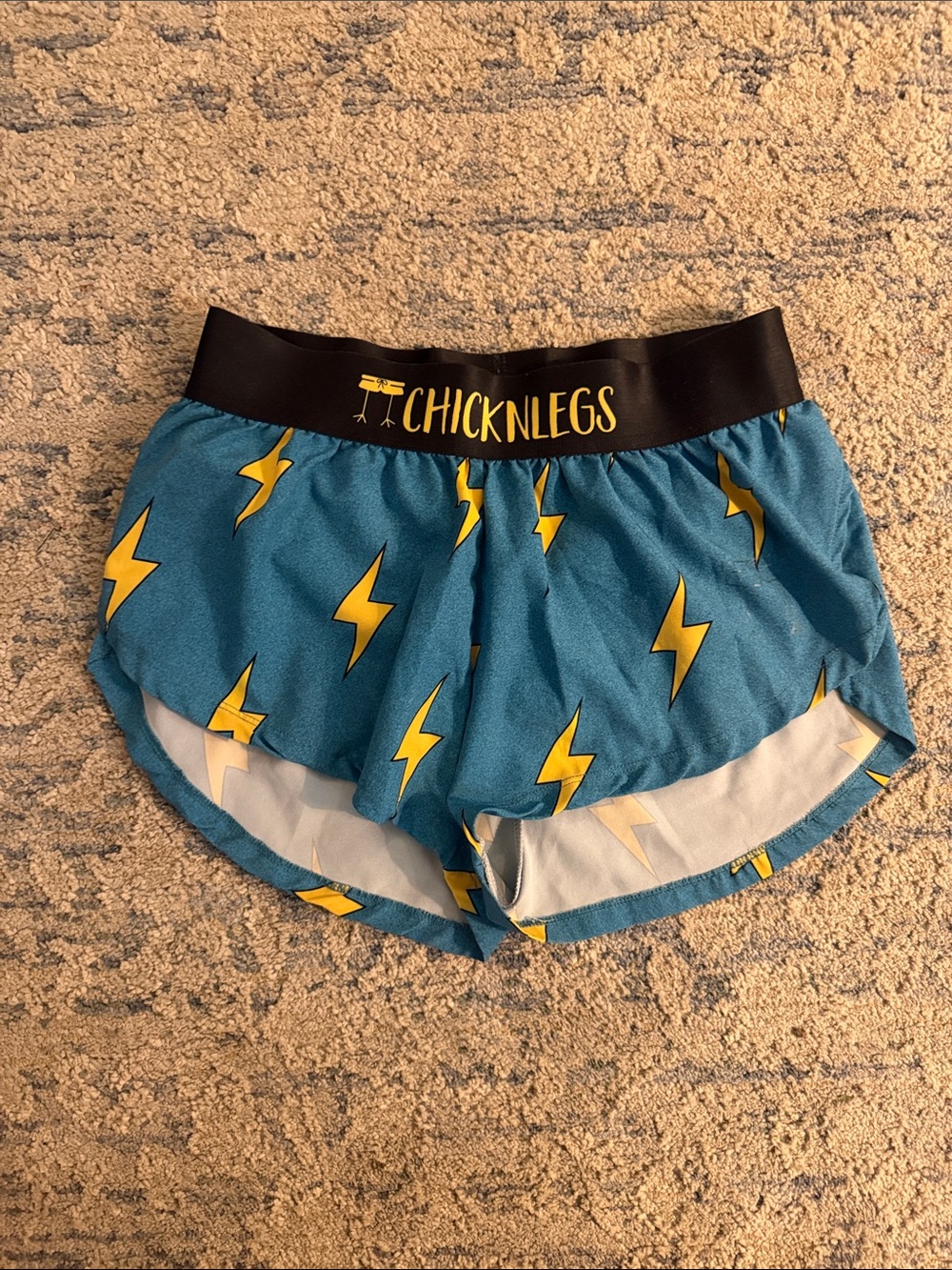 Chicknlegs Blue Lightning Athletic Shorts